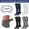 Men Zipper Compression Socks Colorful 20-30mmhg Compression Stockings Knee High
