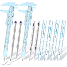Teling Set De 10 Herramientas Para Cejas: Incluye 2 Reglas Medidoras, 4 Marcadores Blancos Para Microblading Y 4 Marcadores De Papel Para Maquillaje Permanente.
