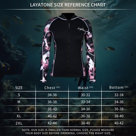 LayaTone Wetsuit Top Jacket Mens Womens Optional Neoprene/Lycra Sleeve 3mm Neoprene Wetsuit Tops, Front Zipper Closure, for Swimming Diving Surfing Snorkeling Canoeing