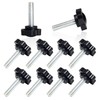Heavy Duty 1/4"-20 Thumb Screws Set 12 Pcs Threaded Knurled