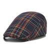 Adantico Men's Women's Peaked Caps Plaid Pattern, dark blue