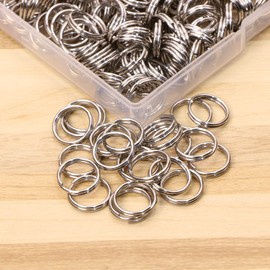 Stainless Steel Double Loop Split Rings Small Key Ring Chain Jump Rings Connector for Home Car Keys Organization DIY Craft Necklace Bracelet Earrings Jewelry Making, 300PCS (1 x 12mm)