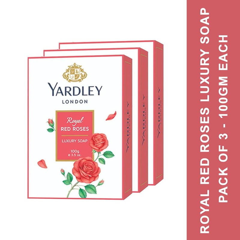 Yardley Soap, Red Roses, 100g (Pack of 3)
