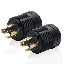 STARELO 2PCS Locking Plugs for Generator - NEMA L14-30P Extension Cord End Male Plug, 30A, 125/250V, 3 Pole, 4 Wire Grounding, Industrial Grade, UL Listed