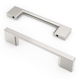 9BUILD EU0035 Pack of 10 Cabinet Handles, Brushed Nickel, Hole Spacing 96 mm, Handles for Kitchen Cabinets, Furniture Handles, Kitchen Cupboard, Cabinet Door Handles