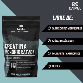 Daimel Creatina Monohidratada 500gr 100 Porciones En Polvo Natural                                                                                    