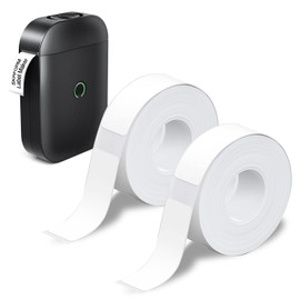 UZSUZZ Label Tape 14 x 40 mm, Thermal Labels White, Label Tape Replacement, Compatible for Label Printers, 160 Sheets/Roll Laminated Label Tapes, Waterproof Labels (2 Rolls)