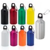 Aluminium Drinking Water Bottle with Screw cap and Carabiner, 400ml