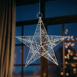 com-four® Decorative Christmas Star, Christmas Star Decoration for Hanging, Metal Christmas Star with Sequins, Decorative Hanger