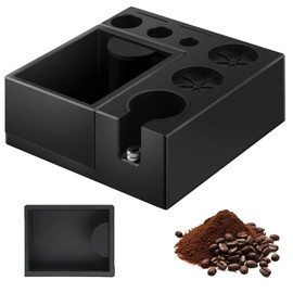 PUSEE Espresso Knock Box and Tamp Station,9 in 1 Espresso Organizer Box Fit 51,54,58MM Espresso Tamper,Distributor,Portafilter & Puck Screen Accessories,Detachable Knock Box for Barista Accessories
