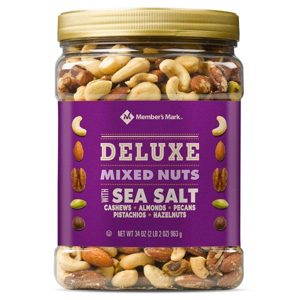 Member's Mark Deluxe Mixed Nuts with Sea Salt 34 oz. (pack of 3) A1