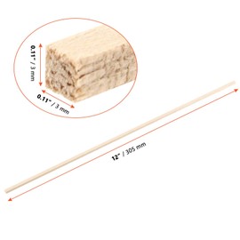 SINJEUN 300 Pieces Square Wood Sticks, Wood Square Dowel Rods Balsa Wood Sticks for Wood Carving, Model Making and DIY Craft(305 x 3 x 3 mm)