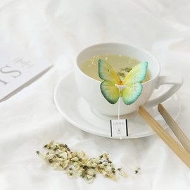 KKOKDAM Acacia Butterfly Tea Bags – 10 Fancy Decaf Loose Leaf Teas for Iced or Hot Drinks – Elegant Korean Gifts for Women - Unique Tea Gifts & Womens Tea Gift Set