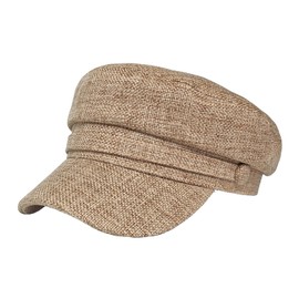 howkuhat Women Premium Beret Hat Flat Cap Baker Boy Newsboy Cap Vintage Adjustable for Spring Summer Winter Autumn(UK, Alpha, One Size, M, Khaki)