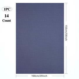 14CT Dark Blue Aida Cloth 59x39 Inch - Large Cross-Stitch Fabric for DIY Embroidery Kits, Wall Art, and Home Decor | Pre-Gridded Evenweave Material