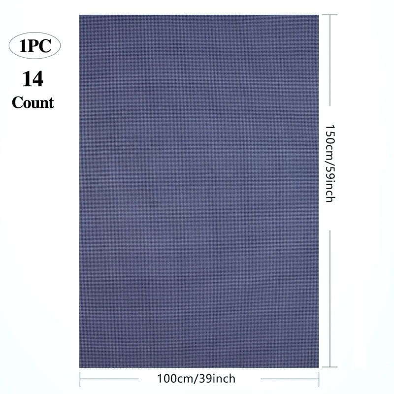 14CT Dark Blue Aida Cloth 59x39 Inch - Large Cross-Stitch