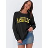 ANRABESS Womens Oversized Sweatshirts Nashville Crew Neck Long Sleeve Graphic