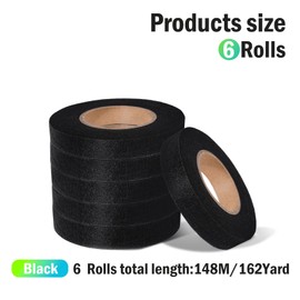 Loyisal Iron On Hemming Tape - 6 Rolls 1.5 cm x 27 Yards Each - Adhesive for Fabric Tape No Sew Hemming Tape for Clothes Pants Dresses Curtains, Black