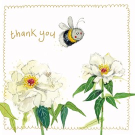 Alex Clark Thank You Bee and Flowers Little Foil Card