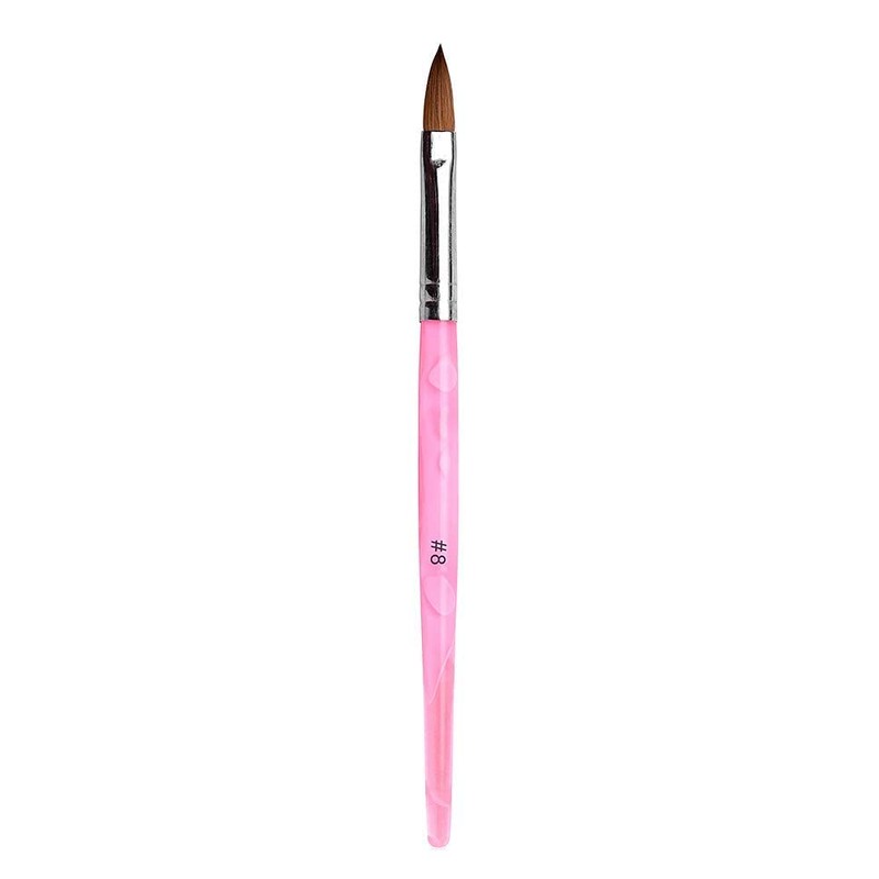 Kolinsky Sable Brush Acrylic Nail Art Builder Brush Crystal Pink