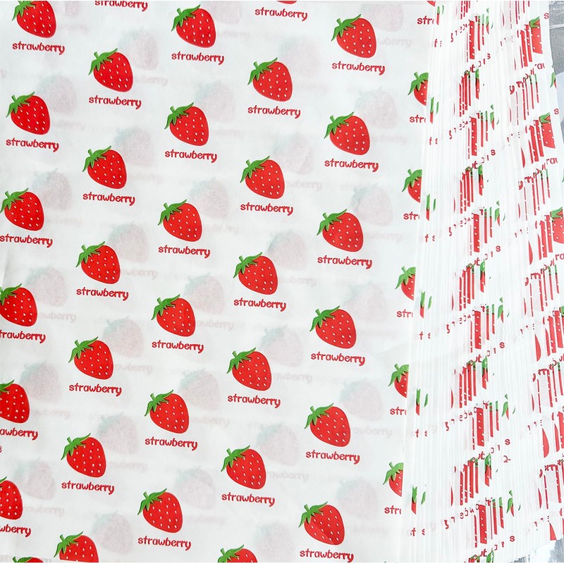 100 Sheets Strawberry Wax Paper 15 x 11 Inch Greaseproof