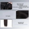 Lyaciomn 16Inch Clip in Extensions Human-Hair Clip Straight Hair Extensions