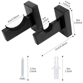 2 PCS Baseball Bat Stands, Wood Baseball Bat Display Holder Baseball Bat Rack Baseball Bat Wall Mount for Softball Hockey Baseball Stick (Black)