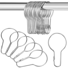 Didiseaon Pack of 20 Pumpkin Shaped Shower Curtain Hooks Made of Rustproof Metal Curtain Clips for Bathroom Corrosion-Free and Polished Surface for Curtains and Shower Curtains