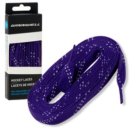 Winnwell Non Waxed Hockey Skate Laces - Ice Hockey & Roller Blade Skates Laces, Multiple Lace (Purple/White, 84")
