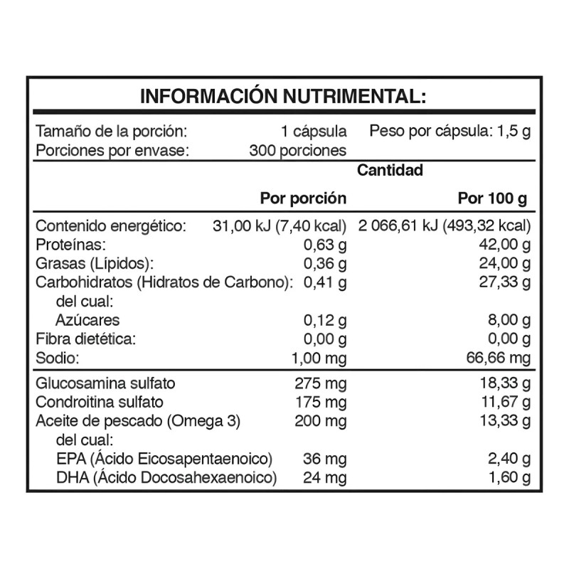Glucosamina Condroitrina + Omega 3 300 Capsulas Gelpharma