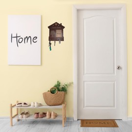 EDURAIT Wooden Key Holder Wall Decorative/Key Holder with 6 Hooks/Key Holder Engraved Vintage Style Small House Shape (Cactus)