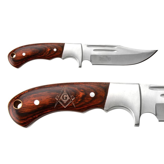 Full-Tang 9.5" Fixed Blade Hunting Straight Edge Knife Elk Ridge ER-052 Wood Bolster with Sheath - Choose Your Design