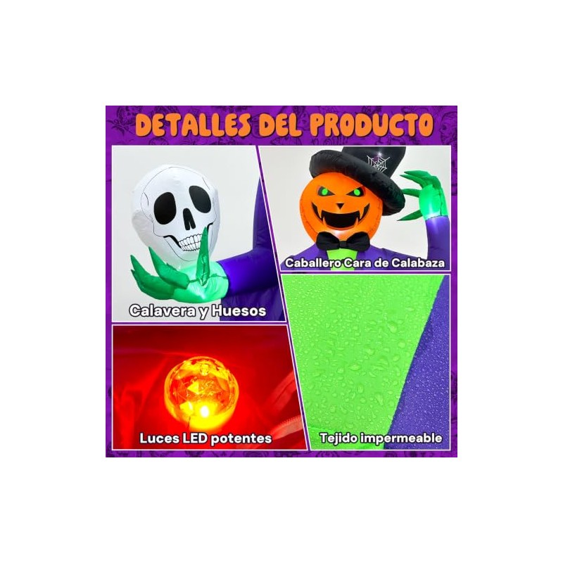 300cm Gigante Calabaza Sentada Inflables de Halloween para Exteriores