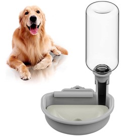 Automatic Pet Water Dispenser, 480ml Grey Pet Water Feeder, Automatic Dog Water Dispenser, Pet Water Fountain Cage Water Bottles for Small Dog Puppy Cat Rabbit Small Animal