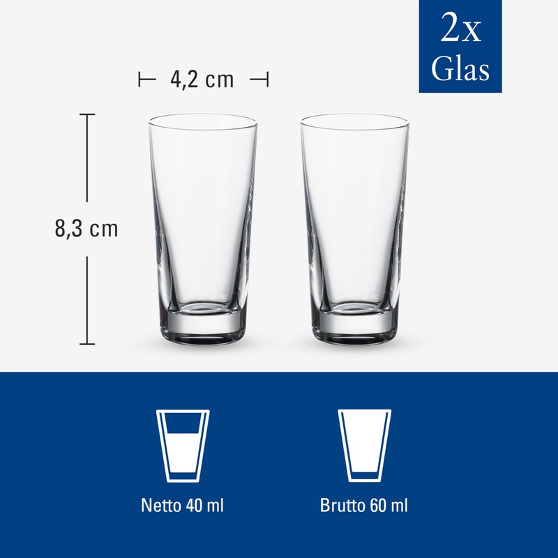 Villeroy & Boch Purismo Crystal Shot Glasses, set of 2