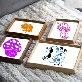 Cartoon Mushrooms Self-Adhesive Silk Screen Printing Stencils,Wild Flowers Pattern Reusable Screen Stencil for Crafts Mushrooms Screen Printing Mesh Stencils Painting on Wood T-Shirt,Cup,Pillow Fabric