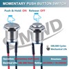 DMWD 5pcs 12mm Momentary Push Button Switch High Round Head