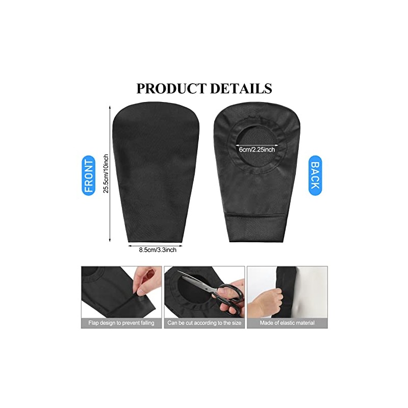 4 Piezas Funda para Bolsa de Ostomía Negra Cobertura de