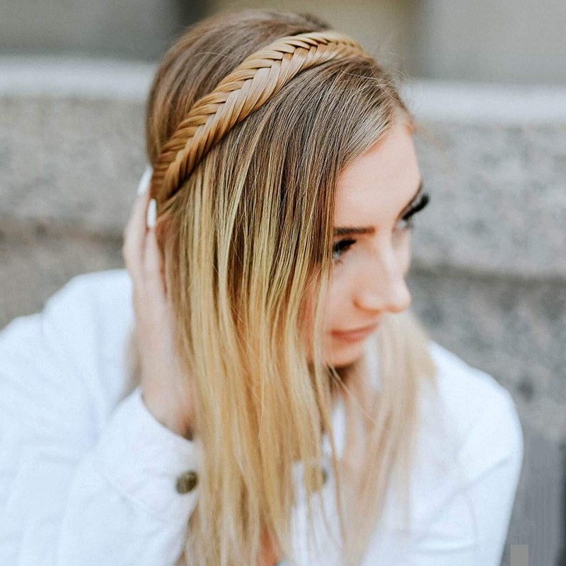 MADISON BRAIDS Women's Arisa Fishtail Headband Hair Braid Natural Looking