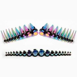 COOEAR Ear Gauges Kit Piercing Tapers Earrings Plugs Tunnels Stainless Steel Expander Stretchers 1.6mm to 10mm 36 Pieces Set