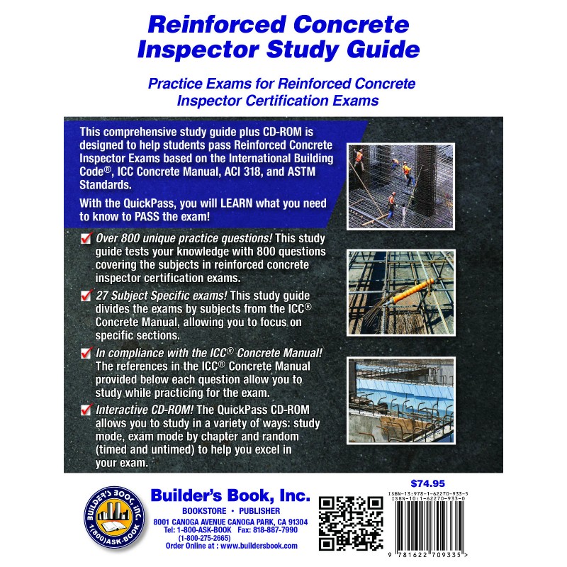 Reinforced Concrete Inspector QuickPass Study Guide with Interactive Program