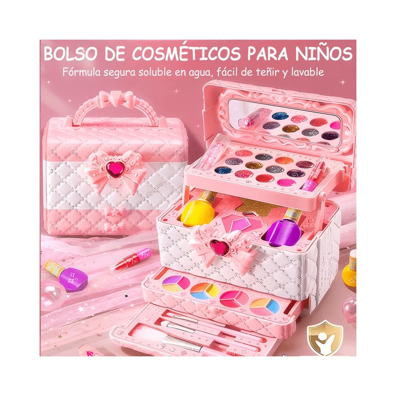 Juego De Maquillaje Lavable Real Sets De Belleza Para Niños