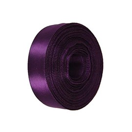 Plum Purple Rolled up 7/8" Single FACE Satin Ribbon 100% Polyester Choose Length (7/8" X 25 Yards)