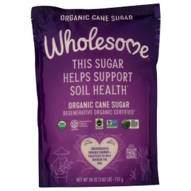 Wholesome Sweeteners 26-Ounce Cane Sugar, Fair Trade, Non GMO, Gluten Free & Vegan, for Baking and Sweetening, 1 Pack