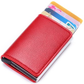 Carteras para Hombre,Tarjetas y Carteras,RFID Bloquean Dinero Clip Doble Pliegue Delgado Genuino Cuero,Tarjetero Bolsillo Moneda Cierre del Imán Billetera,Capacidad para 6Tarjetas de Crédito