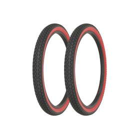 ALTALINE Bicycle 24" x 2.125" Black/Red Side Wall 2 Tires AL-1333 Diamond Cruiser Style | (Two Tire)