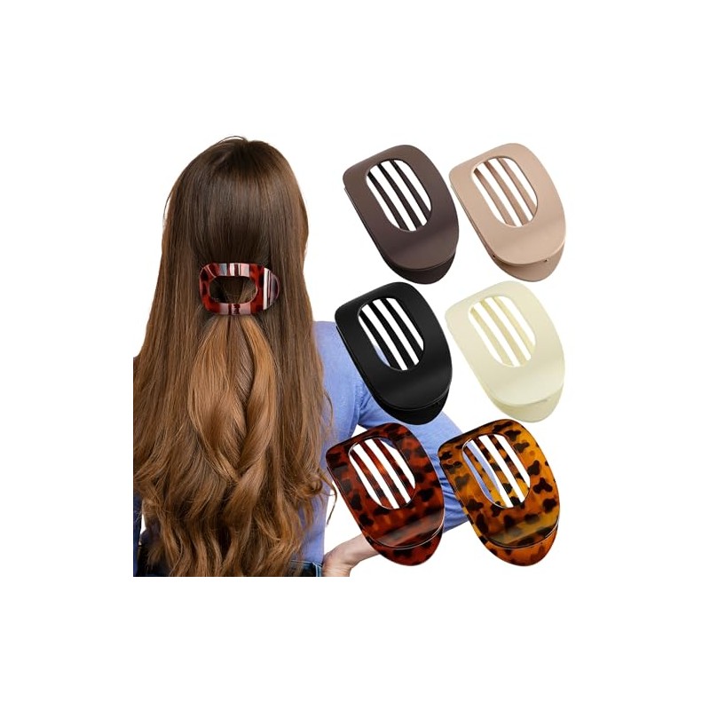 6PCS Flat Hair Claw Clips - Duckbill Hair Clips for