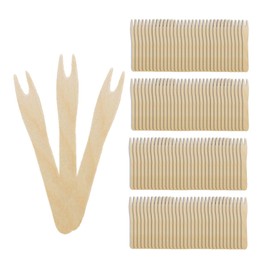400Pcs Wooden Forks, French Fries Forks, Mini Forks, Wooden Cutlery, Party Cutlery, Fruit Forks