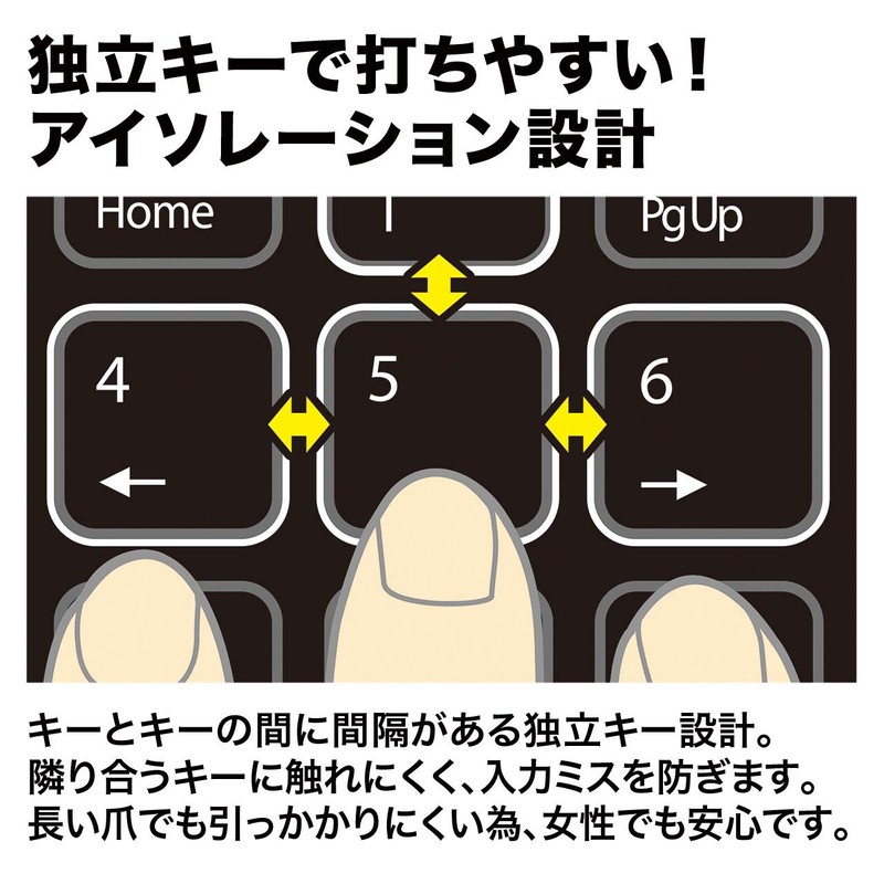 Sanwa Supply NT-WL21BK Wireless Tenkey USB A Connection Pantograph Key