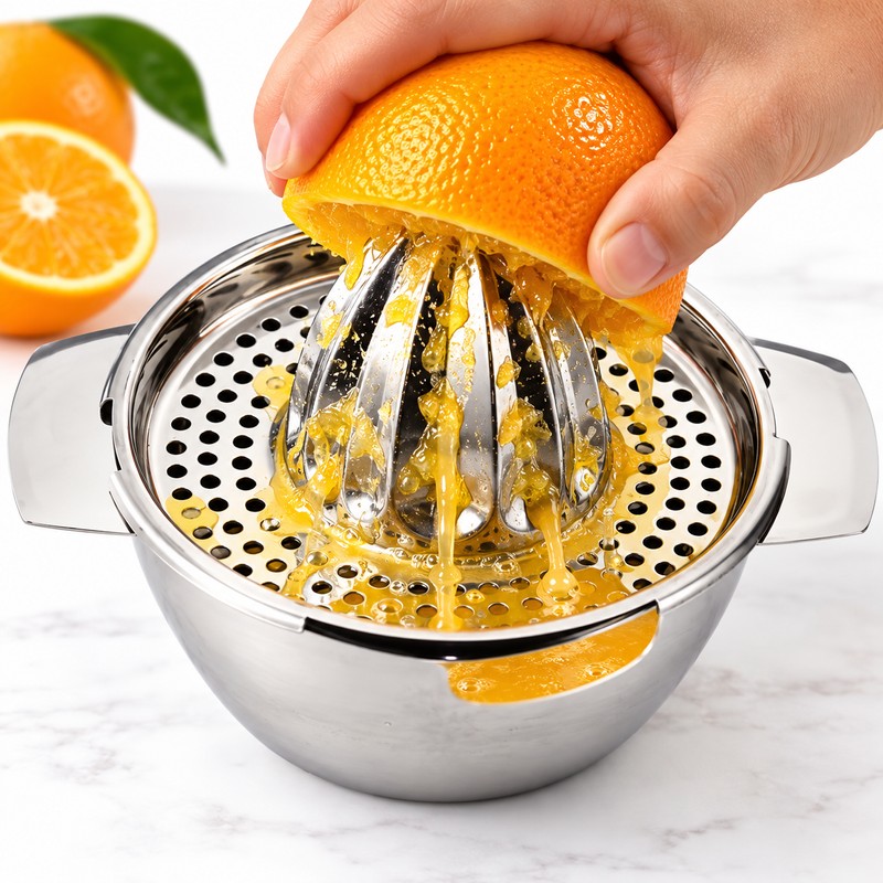 Manual Citrus Juicer for Fresh Juice – 43.96 oz Stainless